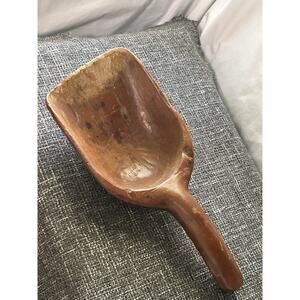 Antique-100+ years Old-Short Flour Grain Bin Wooden Shovel-Farmhouse 12" x 5"